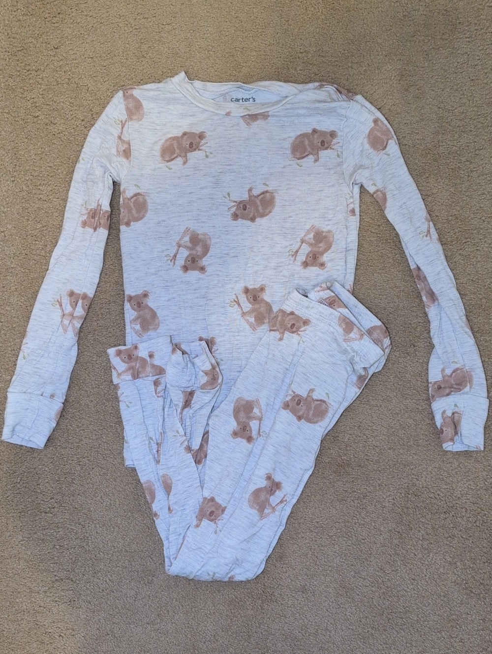 Carter's Kids' Cream Koala Print One-Piece Pajamas